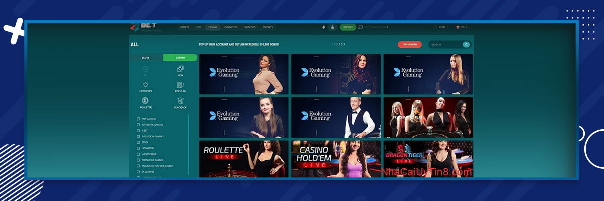 Sòng bạc trực tiếp live casino 22bet
