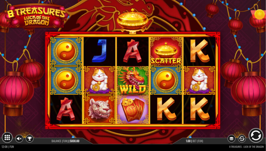 8 Treasure of Luck Dragon giao diện game slot