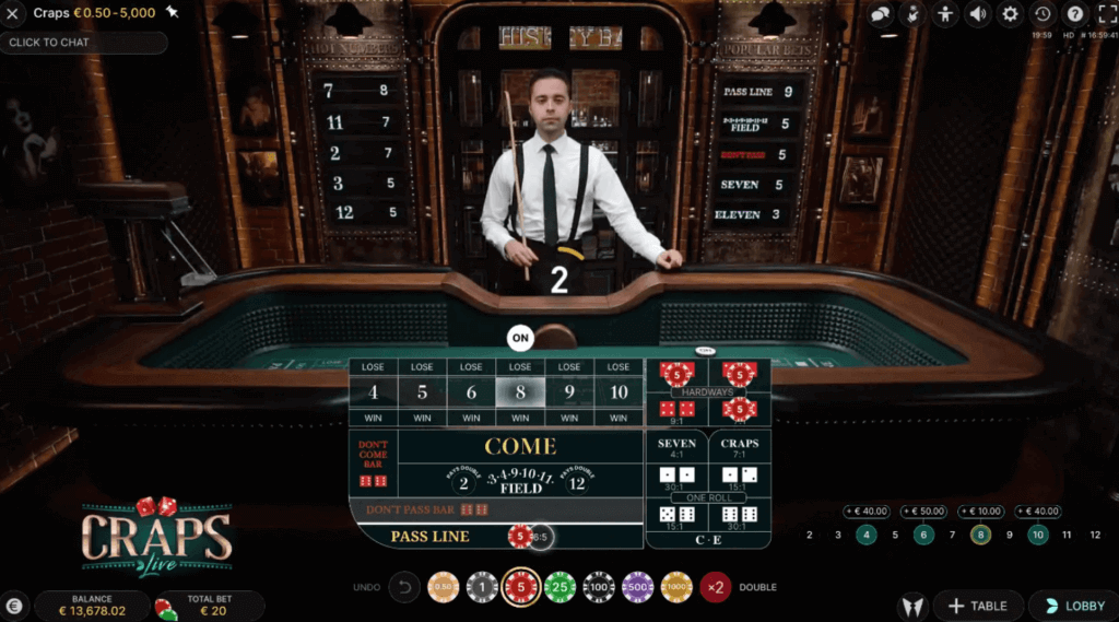 Craps được điều khiển bởi một Dealer