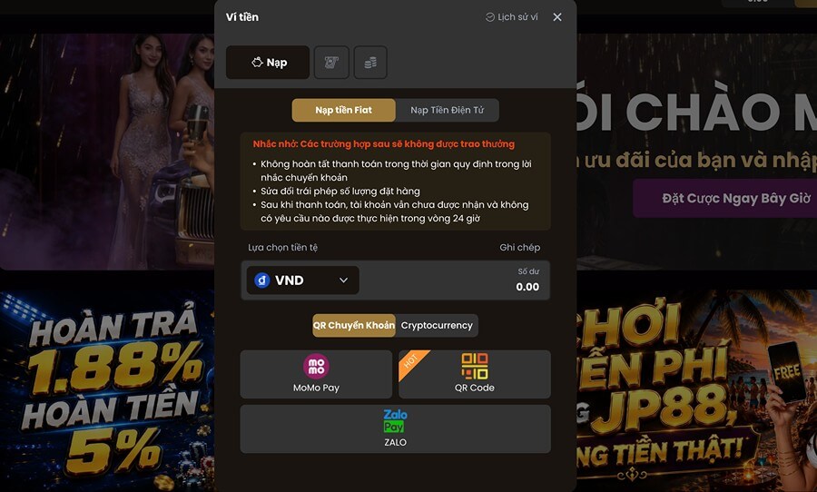 Phương thức nạp tiền Jackpot88