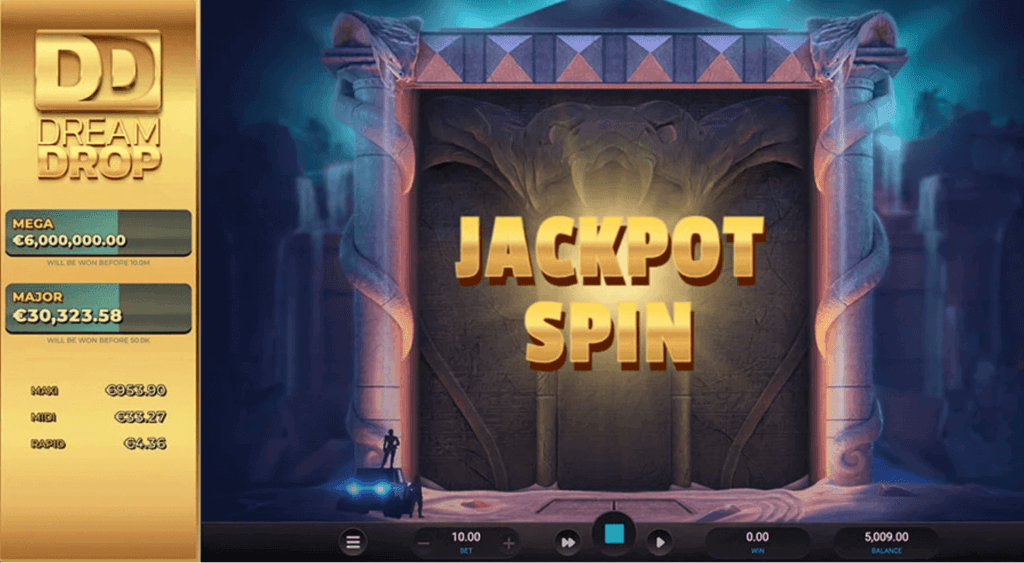 Dream Drop Jackpot được kích hoạt trong Temple Tumble 2