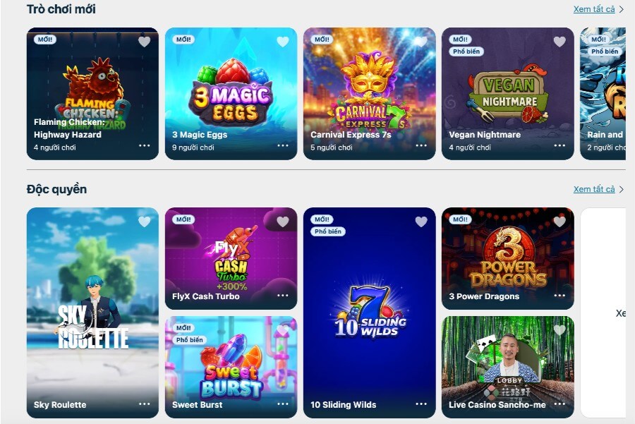 Trò chơi độc quyền BoaBet