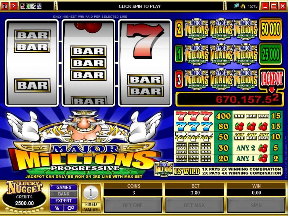 Game slot Major Millions 5 Reel từ Microgaming