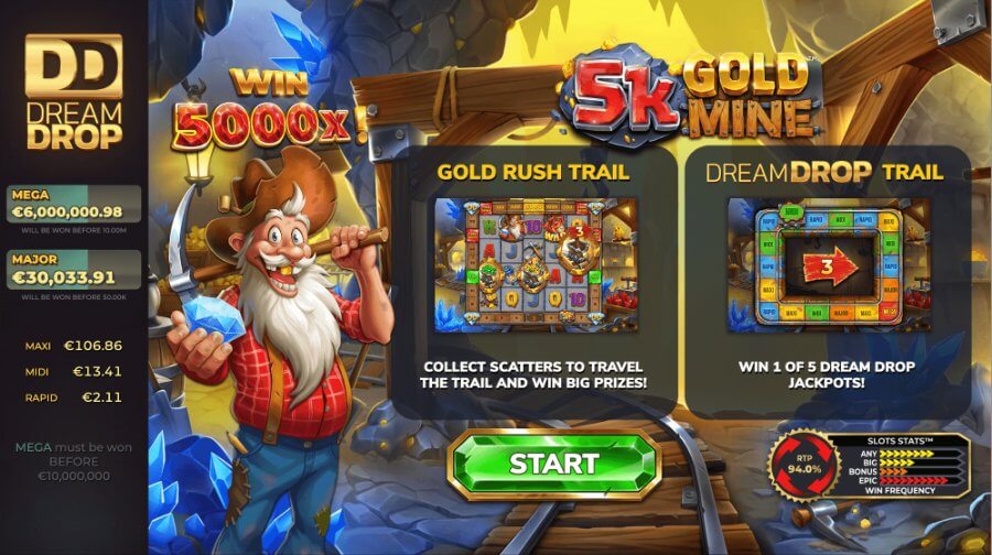 Giao diện game slot 5K Gold Mine Dream Drop