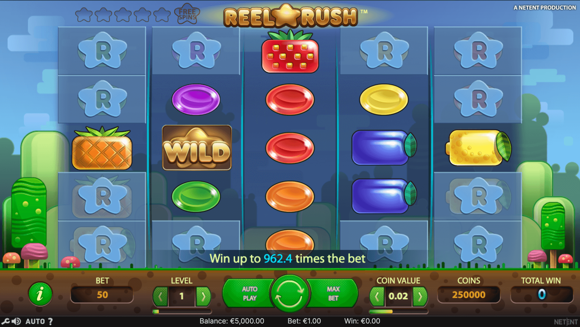 Giao diện game slot Reel Rush