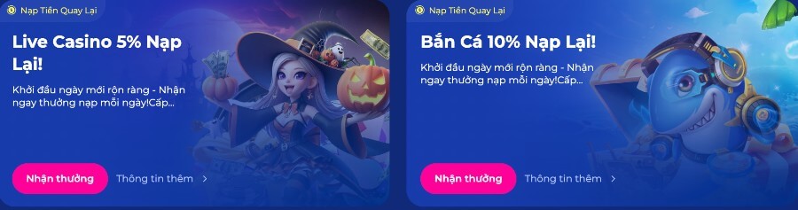 Thưởng nạp lại HappyLuke