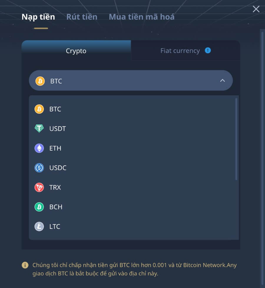 K8 Nạp tiền điện tử
