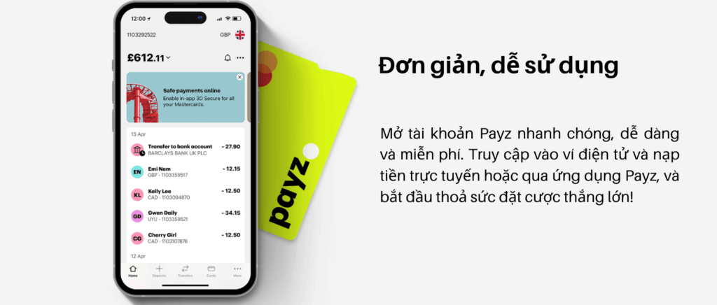 Payz cực kì đơn giản và dễ sử dụng