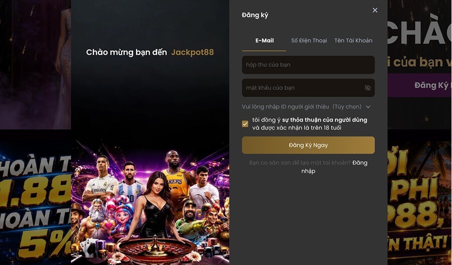 Đăng ký tài khoản Jackpot88