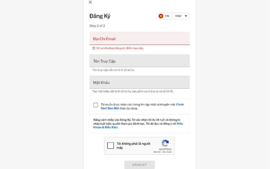 Đăng ký tài khoản Taptap (188Bet)
