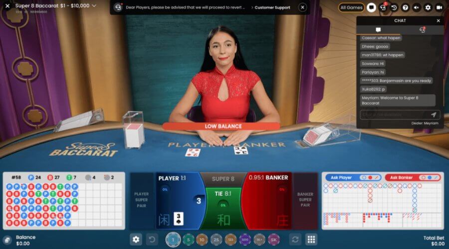 VietnamCasino chơi Super 8 baccarat từ pragmatic play