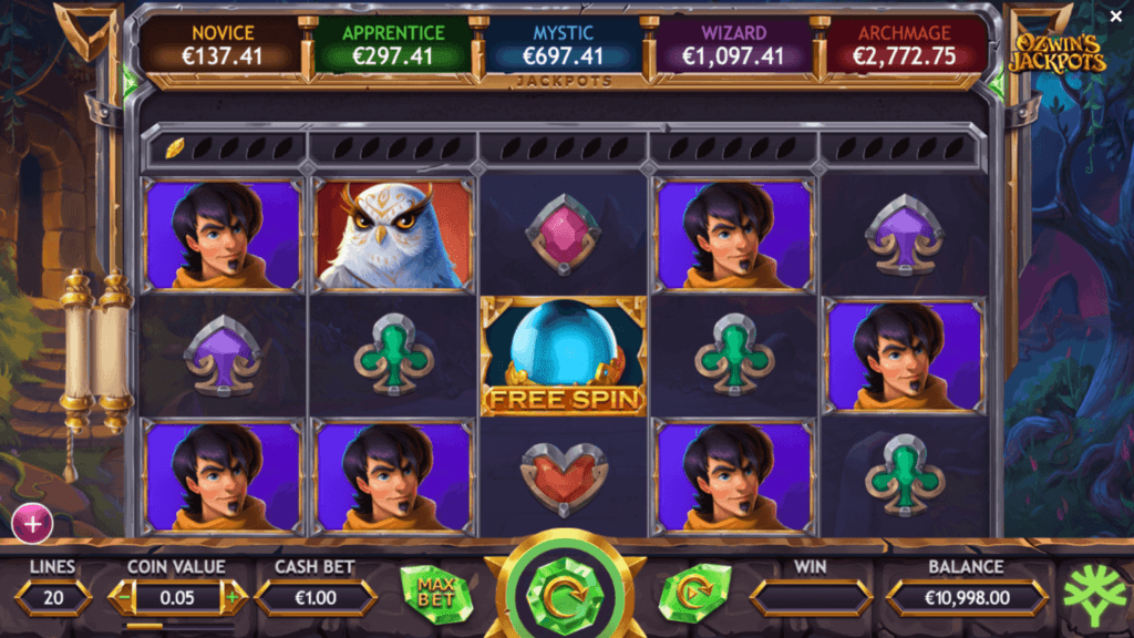 Vòng quay game slot Ozwin's Jackpots