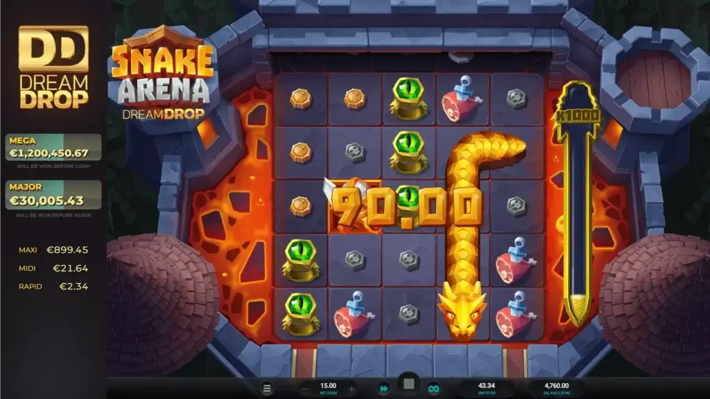 giao diện game slot Snake Arena Dream Drop