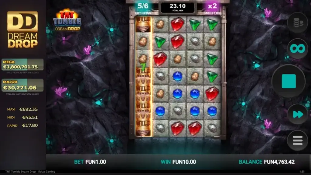 giao diện game slot TNT Tumble Dream Drop