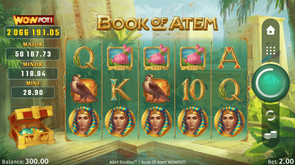 giao diện game slot book of atem