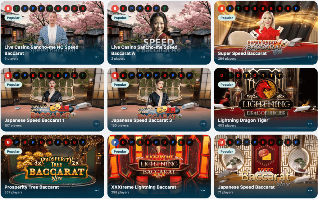 Trò chơi casino có người chia bài trực tiếp Vera&John
