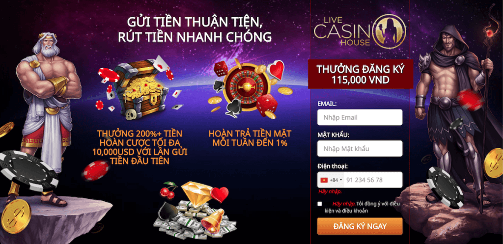live casino house welcome offer