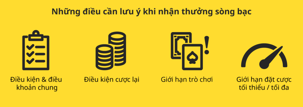 những điều cần lưu ý khi nhận thưởng sòng bạc