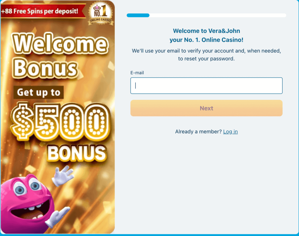 Đăng kí tài khoản casino