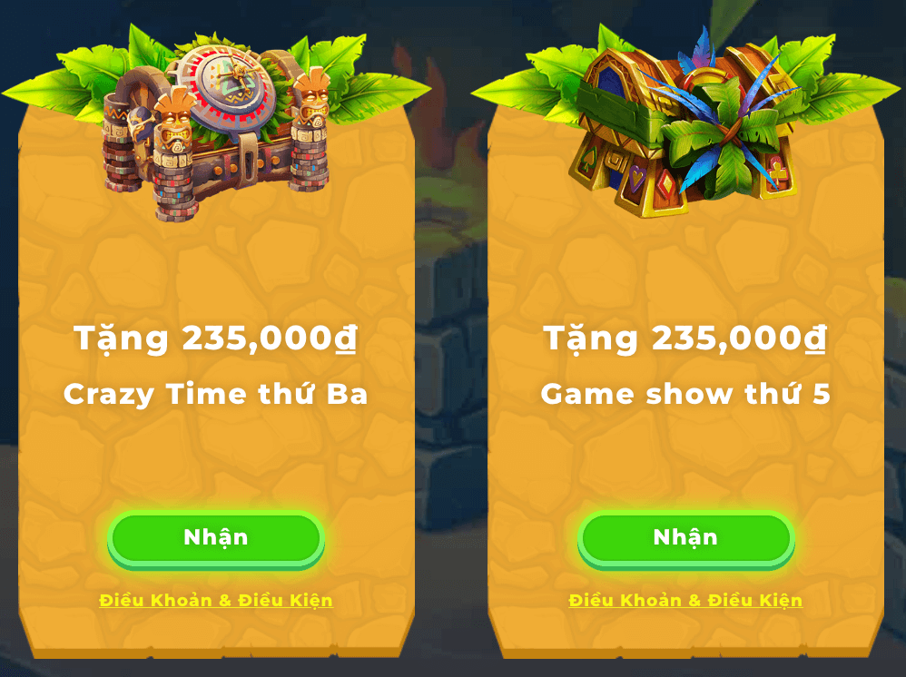 tặng thưởng 235k tại Wazamba 1