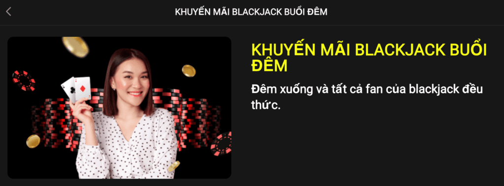 thưởng buổi đêm blackjack