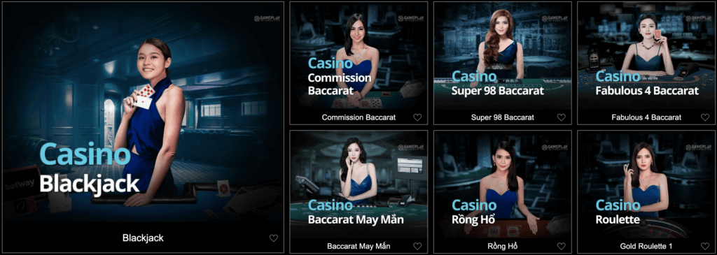 trò chơi casino trực tiếp tại Betway