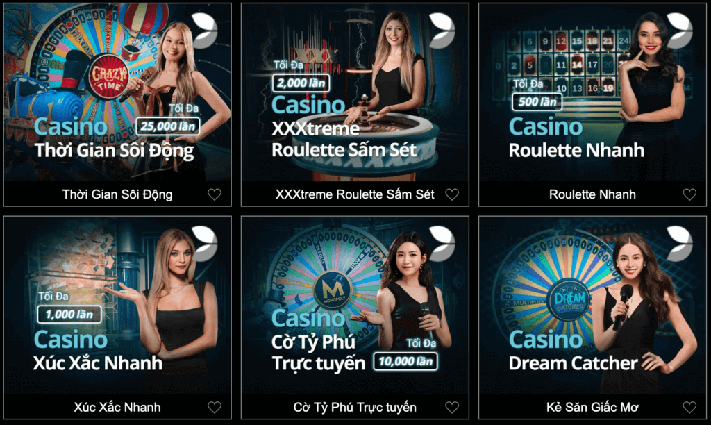 trò chơi game show tại Betway