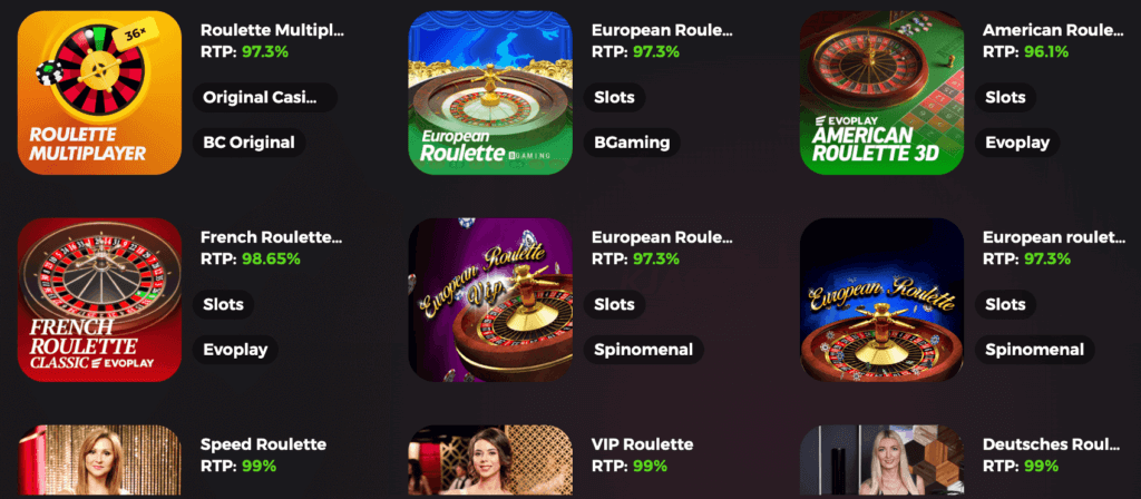 trò chơi roulette tại bc game